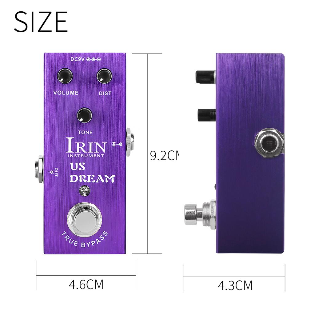 IRIN AN-03 Electric Guitar Distortion Effect Pedal US DREAM Simulate High-Gain Distortion Tone of the Driven Tube Amplifier