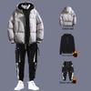 Men's 2020 Autumn/Winter Thick Cotton Three-Piece Suit: Winter Coat with Plus Velvet Sweater