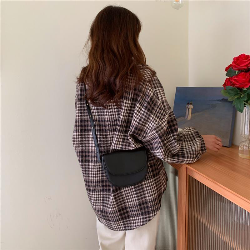 Women's Plaid Long-Sleeve Fleece-Lined Wool Shirt-Coat for Autumn/Winter 2025 – New Design, Niche and Versatile
