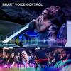 6 In 1 Car Interior Ambient LED Light Kit RGB Strip Lights with Fiber Optic Tube APP and Remote Control Neon Mood Sync Lighting