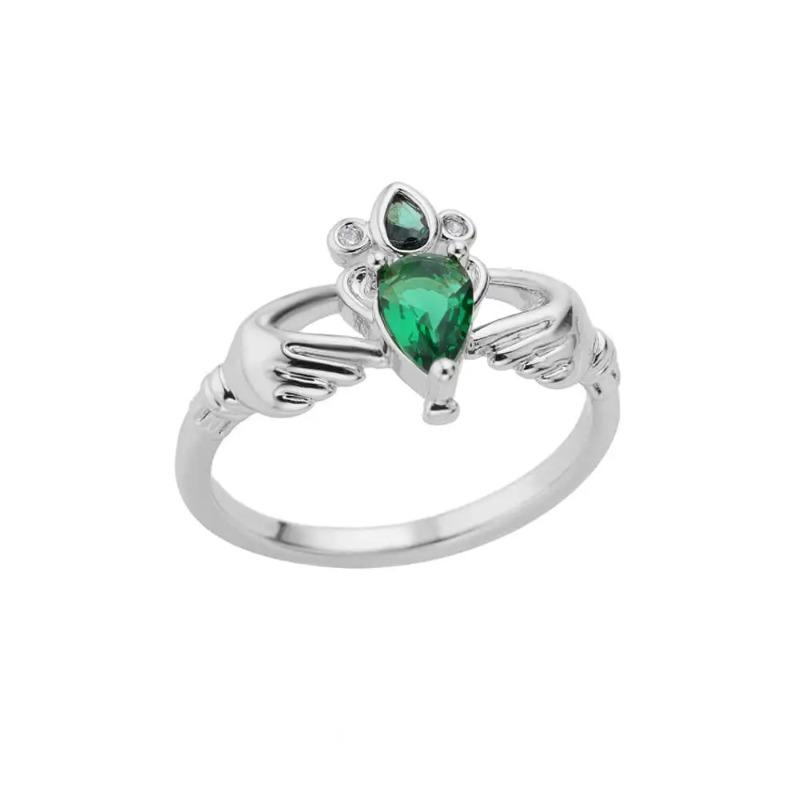 Hot-selling Micro-inlaid Colored Treasure Zircon Ring Women's Simple and Versatile Unique Design Love Geometric Light Luxury Ring