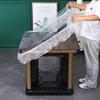 ZISIZ PVC Transparent Draped Edge Heated Table Cover