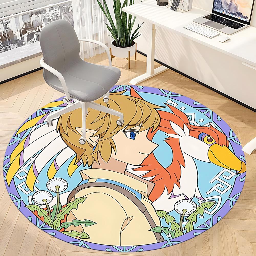 1pc Legend Zelda Office Round Area Rug, Under Office Chairs Bedroom Living Room Home Decor, Room Decoa1016229