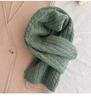 Korean version of solid color literary and artistic small twist scarf women's winter versatile simple wool imitation cashmere warm long small scarf