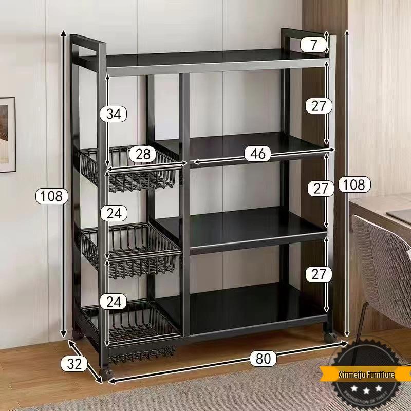 Floor-Standing Kitchen Storage Rack: Multi-Layer Vegetable, Snack & Sundries Organizer
