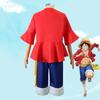 Anime Monkey D Luffy Cosplay Costume For Men New World Clothes Luffy Straw Halloween Party Uniform Outfits Top+Pants+Waistband