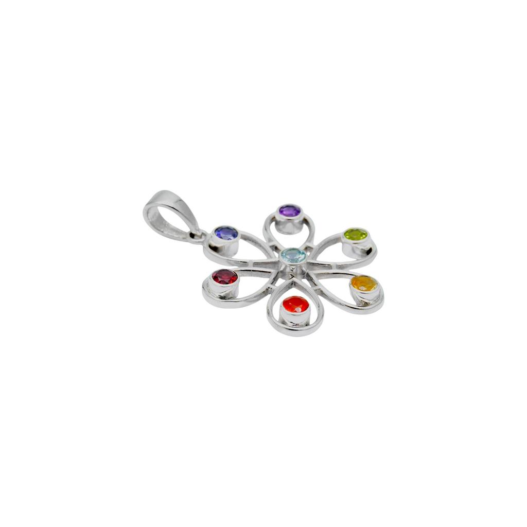 Ciondolo Pietra Chakra: Gioielli Yoga in Argento Sterling 925