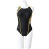 Stream Ace Size Model Size for Competitive and Challenge Swimmers Women's Low-Cut Swimsuit, Black/Yellow, S, N2MA2741, 94,