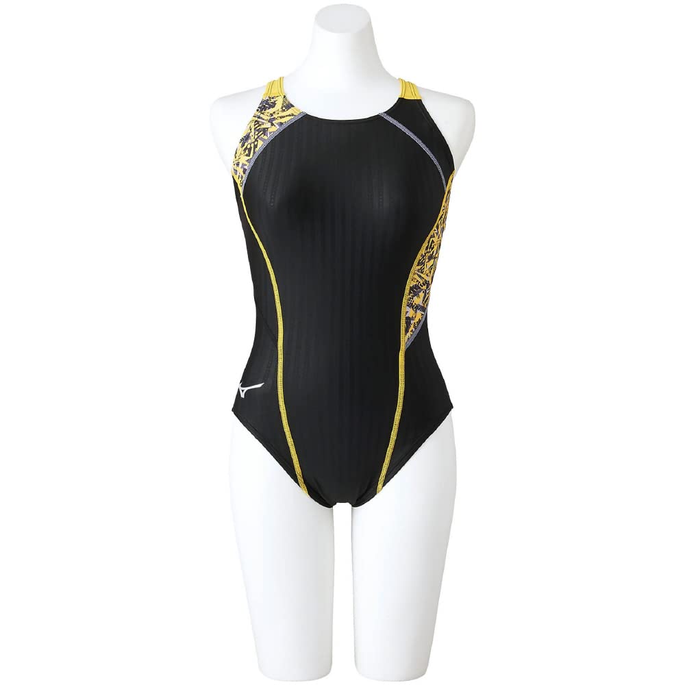 

MIZUNO Stream Ace Size Model Size for Competitive and Challenge Swimmers Women s Low-Cut Swimsuit, Black/Yellow, S, N2MA2741, 94,