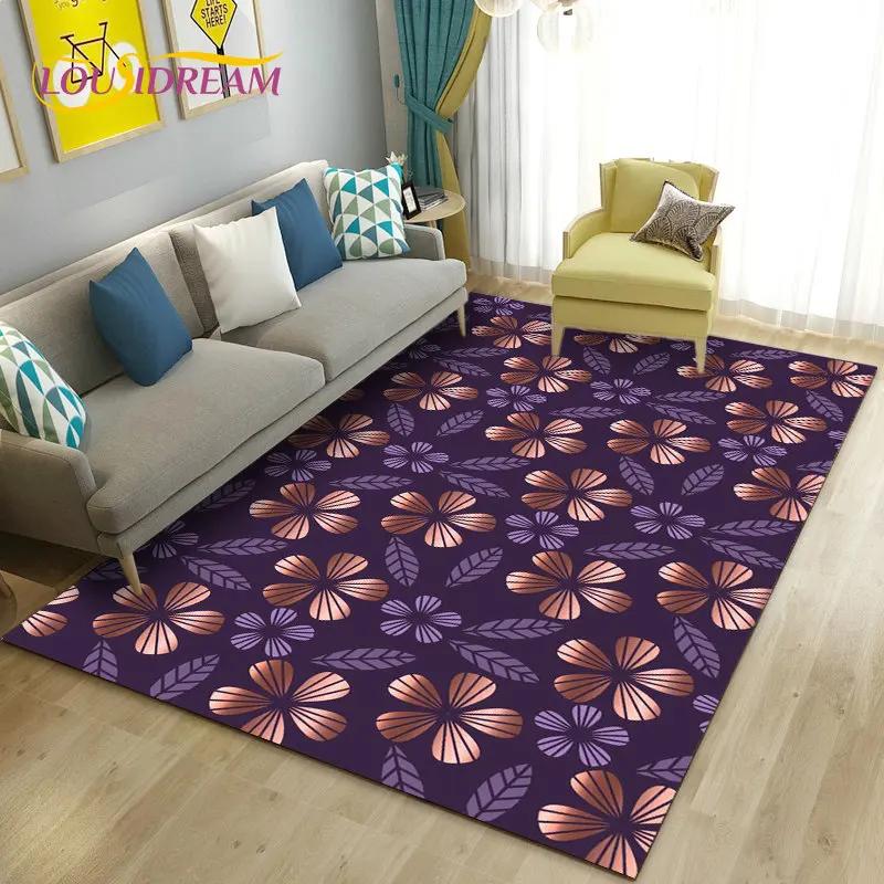 3D Mushroom Flower Plant Leaf Area Rug,Carpet Rug for Living Room Bedroom Sofa Doormat Decoration,Kitchen Non-slip Floor Mat