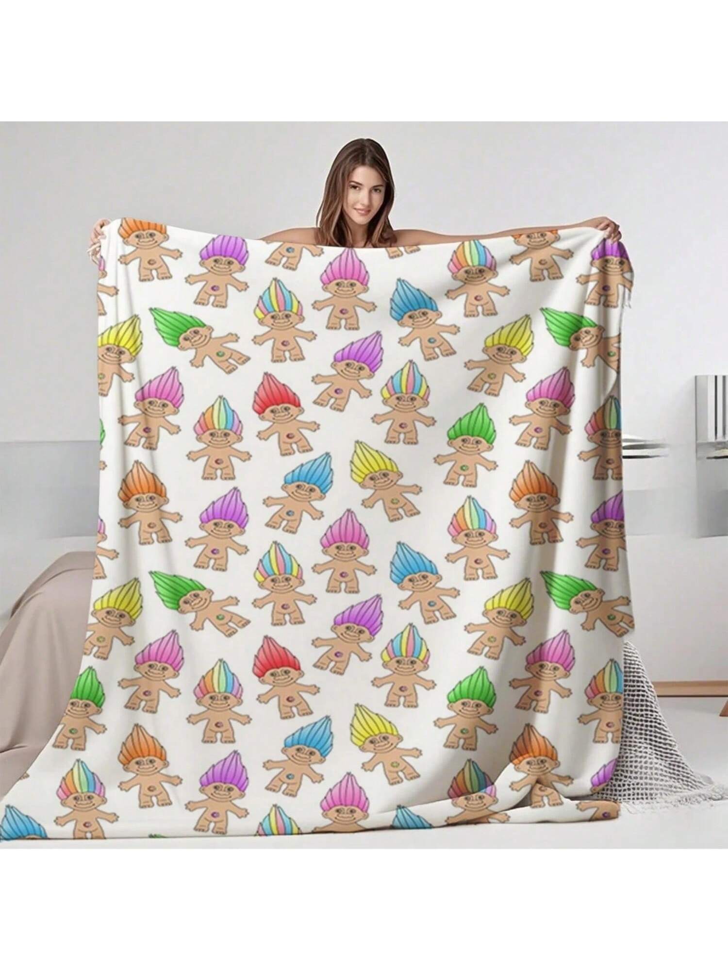 

Nice Troll Blanket Cobijas De Camas, Soft Blanket, , Blanket Fluffy, Warm Blanket, Throw Blanket 75X95CM сірий колір