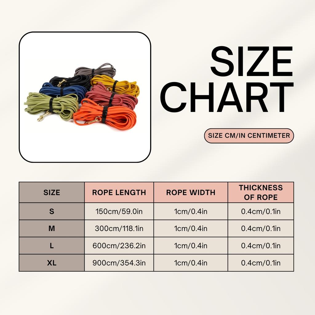 Dog Leash 5ft, 10ft, 20ft, 30ft PVC Recall Waterproof Dog Leash Beach Swimming Training Dogs Lead for Pet, Medium and Large Dogs