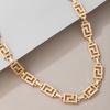 Labyrinth Single-layer Neck Chain Necklace, Retro Exaggerated Gold Paper Pattern Short Collarbone Chain