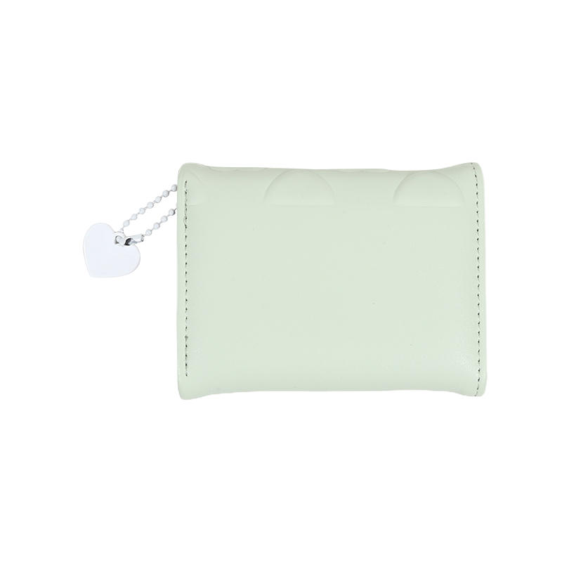Women Cute Heart Embossed Slim Leather Wallet Small Trifold Wallet Cash Pocket Card Holder with ID Window
