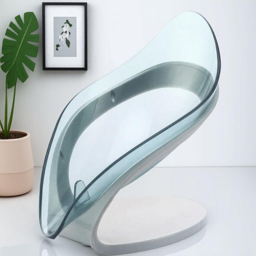 Creative Leaf-Shaped Soap Box with Suction Cup Drain Rack for Bathroom Storage and Laundry Organizer