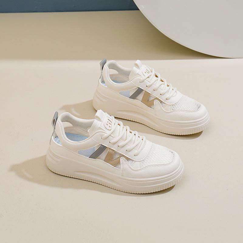 Mesh Hollow White Shoes Female Student Korean Version 2025 Summer New Versatile Sports and Leisure Board Shoes Female WS701
