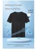 Men's Trendy Antibacterial Black & White Short Sleeve Round Neck T-Shirt - Breathable, Odor-Resistant, Plus Size Casual Sportswear