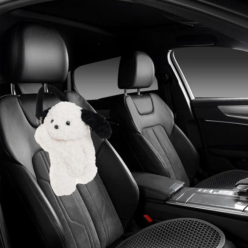Dog Tissue Holder For Car Cartoon Napkin Organizer Dispenser Cute Tissue Box Animal Plush Paper Towel Box For Cars SUVs Trucks