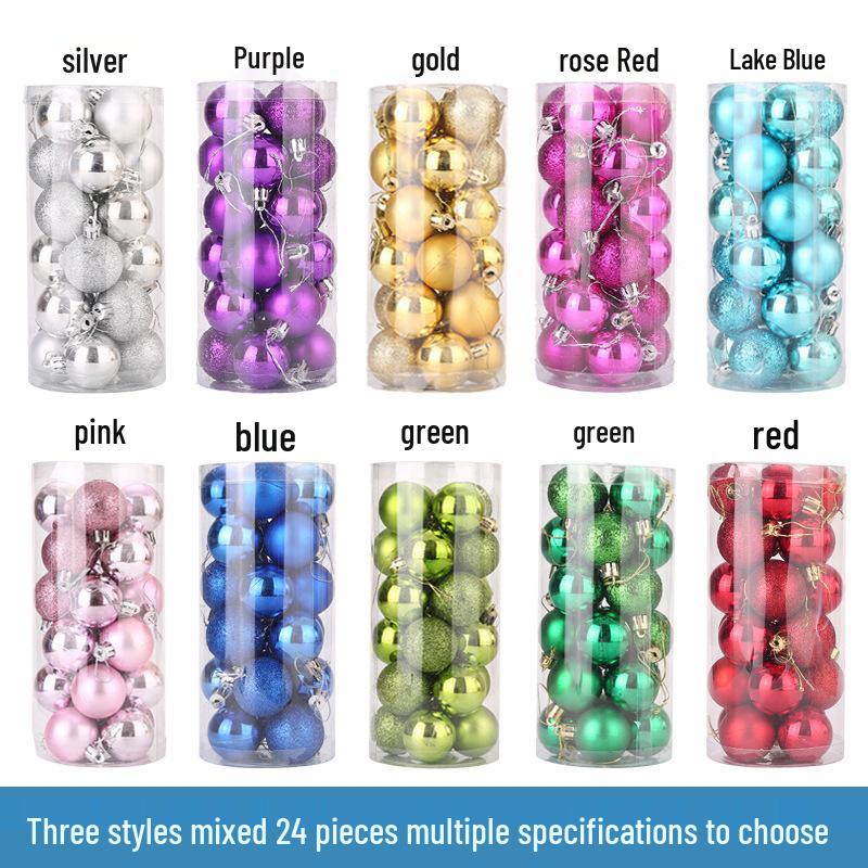 Christmas Tree Hanging Ball Ornaments - Electroplated & Colored Balls for Mall or Bar Ceiling Decoration, Large Bucket Set