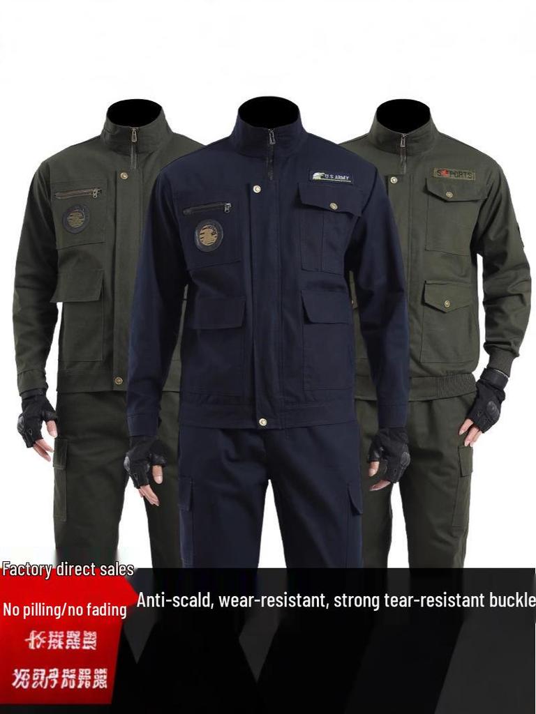 Robuste Arbeitskleidung für Herren: Frühjahrs-/Herbst-Hitzeschutz-Anzug, verschleißfest, für Autoreparatur, Elektroschweißen und Bauwesen.