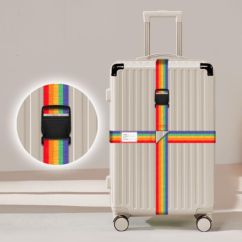 Rainbow Baggage Packing Belt Luggage Buckle Strap Cross Belt Packing Adjustable Travel Accessories Suitcase Buckle Strap