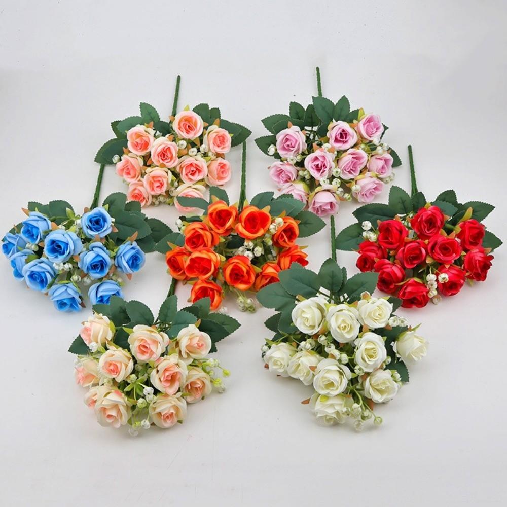7 Colors Simulated Diamond Rose Flower DIY Party Decoration Festival Supplies Vintage Silk Rose Wedding Fake Flowers Home Decor
