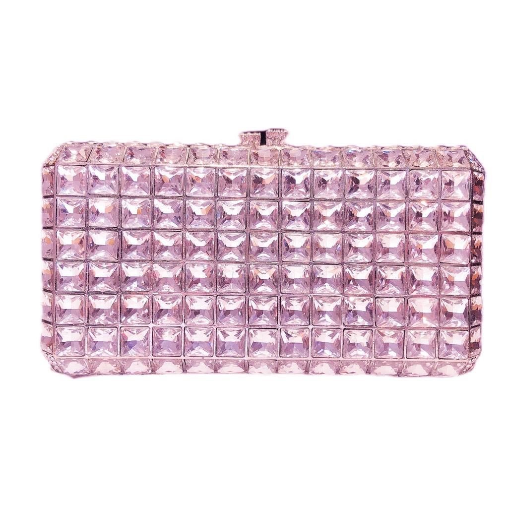 Women Purple Crystal Clutch Purse Stones Evening Bags Hollow Out Wedding Party Clutches Bags Lady Shoulder Bags Handbag