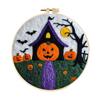 Halloween Needle Felting Kit Beginner Felt Craft Set DIY Felt Painting with Faux Wool Needle Frame Stamped Fabric for Adults Handcraft Lovers