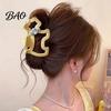 Rhinestone Hair Claw Women Shark Claw, Hollow Puppy Design Clip with Blue Bows And Rhinestones, Shower Anti-slip Teeth Back Head for Multiple Volumes