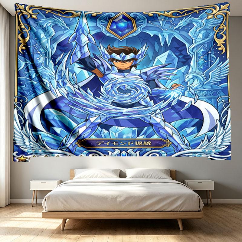 Saint Seiya Print Tapestry - Portable Wall Decor Cloth, for Home, Dorm, Travel, Bedroom, Living Room - Ideal Birthday Housewarming Gift
