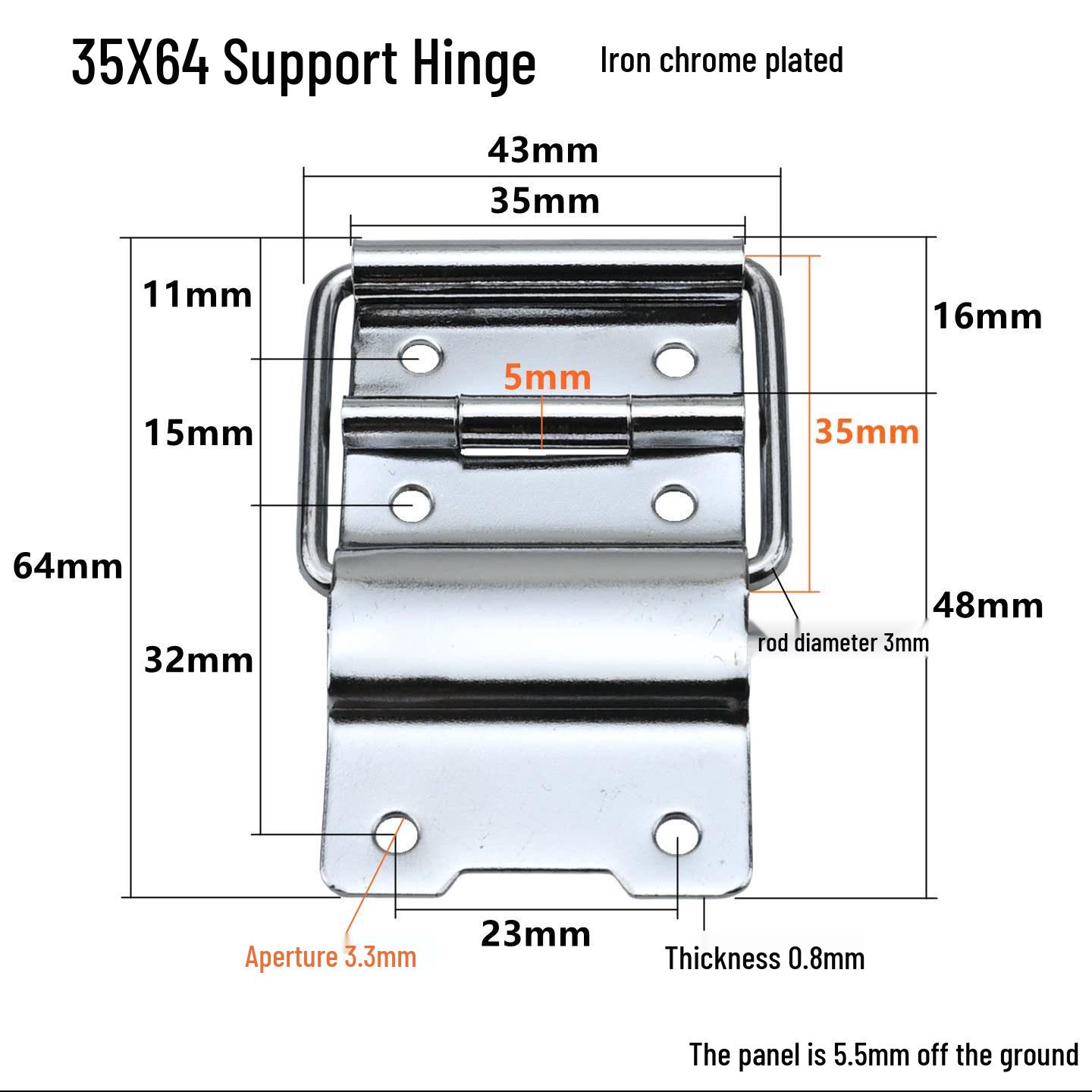 Chrome-Plated Iron Hinges for Cabinets, Packaging Boxes, Aviation Cases, Aluminum Cases, and Positioning Boxes.