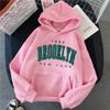 Brooklyn Print Fleece Hoodie: Autumn/Winter Loose Fit for Women & Couples