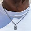 18K Gold Stainless Steel 26 Letter Pendant Necklace with Twisted Chain - Hip Hop Style
