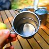 300ml Portable Full Titanium Mark Cup Foldable Handle for Water Coffee Picnic Juice Beer Wine Lighter Camping Out Door