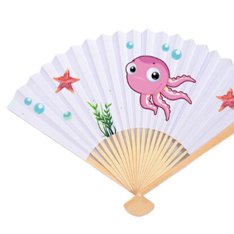 Cute Mini Blank Fan Child Kids Diy Art Fan Wedding Birthday Party Favors Girlfriend Boyfriend Idea Gift Children Diy Drawing Fan