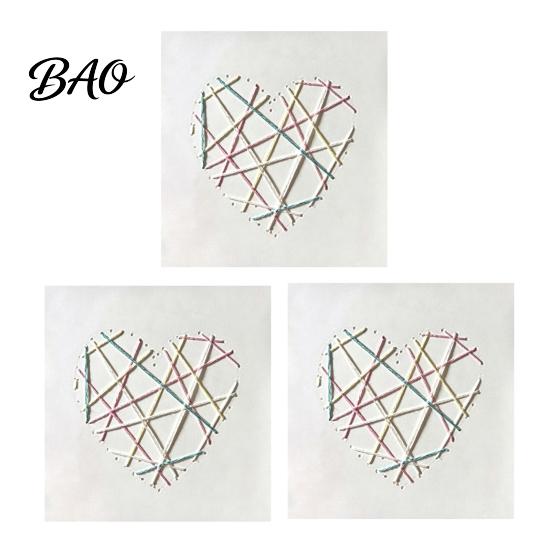 Art Craft Supplies 1/2/3 Sets DIY Heart String Greeting Card Kit, Handmade Thread Valentine Day Card, Make Your Own Love for Birthday Anniversary