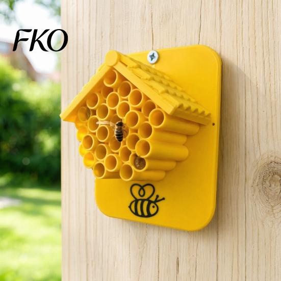 3D-gedrucktes Bienenhaus 2 Stück Häuser, Gelbe Wabenhotels, Kleines Haus für Zuhause zieht Bestäuber in Ihren Garten, Insektenhotel für den Außenbereich, Natürlich