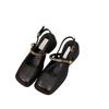 Black high heels bag head sandals women's shoes spring thick heel Mary Jane single shoes