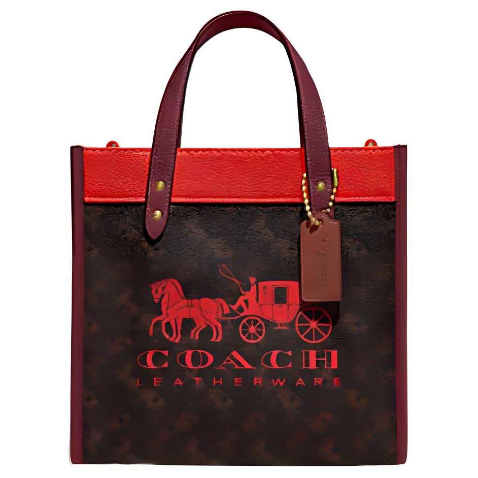 

Coach Field 22 Classic Logo Canvas And Leather Tote Bag Women tote Dark-Brown C8456-B4V2Y Basic Set (Bag+Dust Bag)