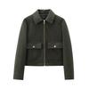 Women's Zipper Jacket Coat New Winter Long Sleeve Pocket Outerwear Coat Short Street Elegant Women's Jacket
