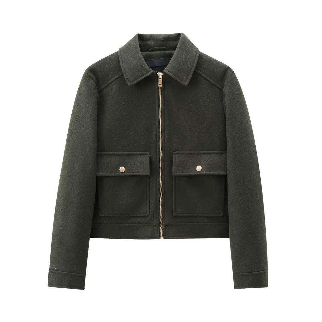 Women's Zipper Jacket Coat New Winter Long Sleeve Pocket Outerwear Coat Short Street Elegant Women's Jacket