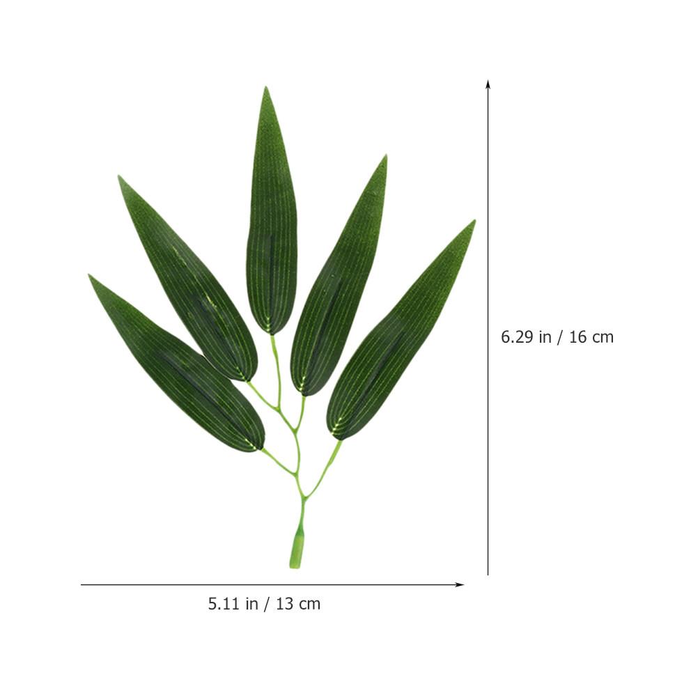 30Pcs Artificial Bamboo Leaves Fake Bamboo Leaf Stems High Quality Faux Leaves for Restaurant Home Garden Decoration