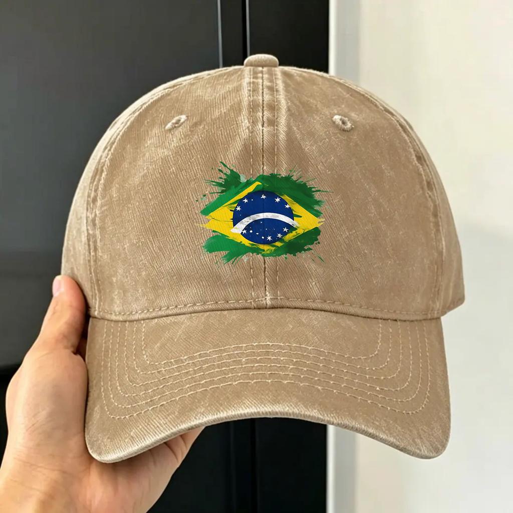 Berretto da Baseball Estivo Brasile Sole Vendita all'Ingrosso Personalizzato Fai-da-te Lavato Cappellino Trucker Unisex Adulto Classico Outdoor Palestra Berretti da Baseball