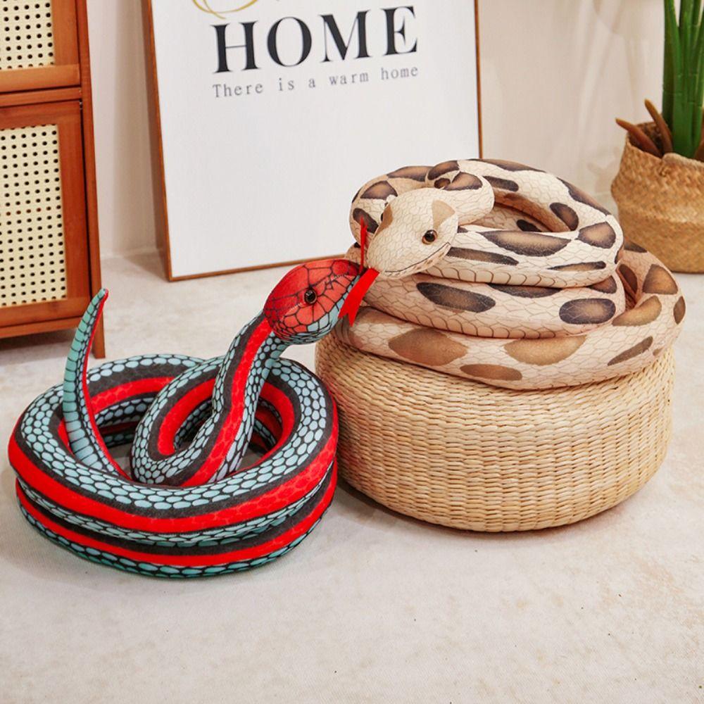 Green/Red Snake Plushie Doll Soft Stuffed Wild Animal Simulation Snakes Plush Toy Home Decor