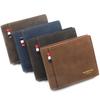 ID Card Cover PU Leather Solid Color Coin Purse Male Wallet Business Card Holder Short Money Bag