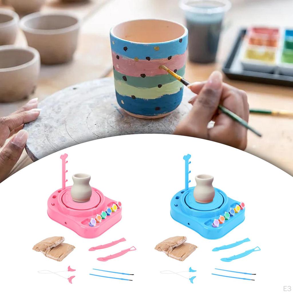 Children's Electric Pottery Wheel, Craft Toys, Mini Handmade Ceramic Machine for