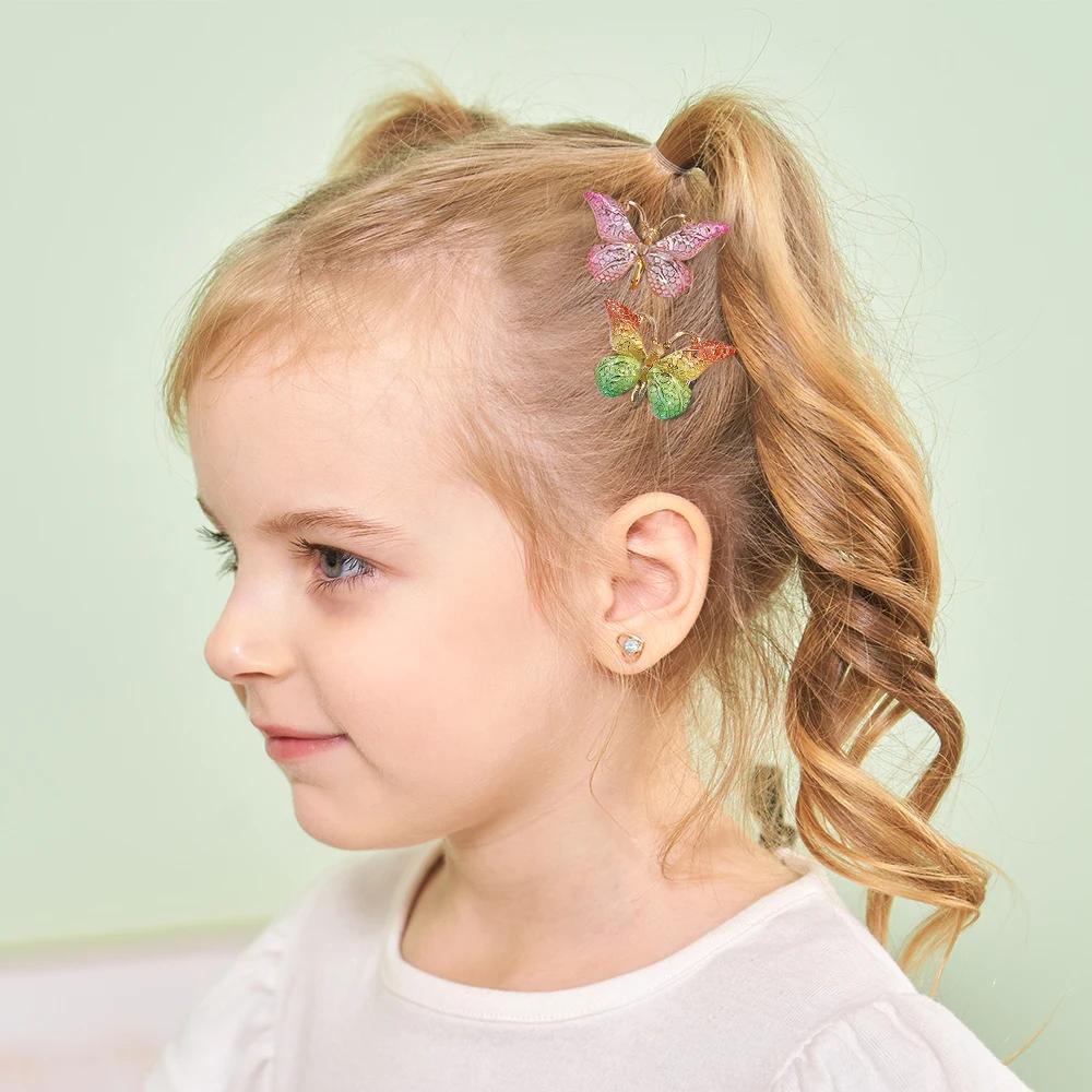 5PCS Sweet Stereoscopic Color Gradient Cute Baby Hairpins Kids Hair Clips Children Headwear Princess Barrette Girls Accessories
