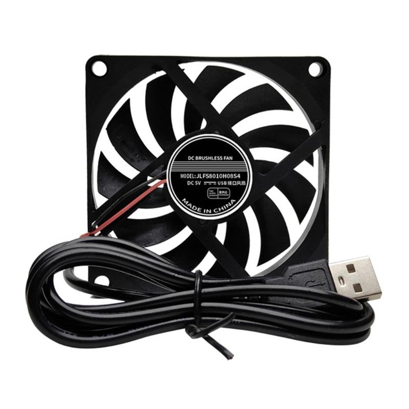 5V USB PC Router Fan 80mm Cooling Fan Brushless Portable Cooling Fan Replacement for Router Modem TV Box Electronic