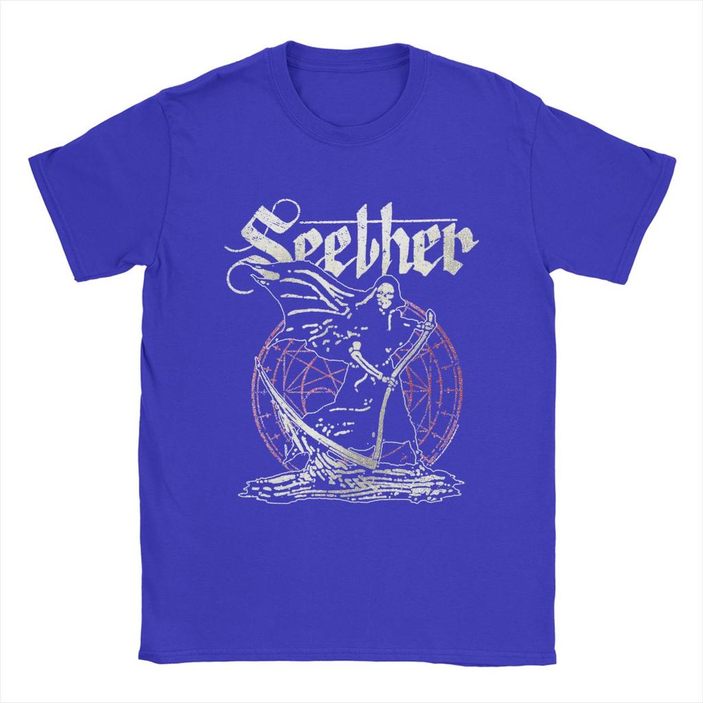 Men Seether T Shirts 100% Cotton Clothes Leisure Short Sleeve Round Collar Tee Shirt Printed T-Shirt