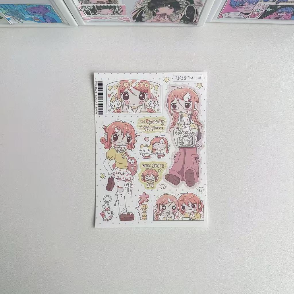 8 Types of Korean Cute Girl Stickers Soft Cute Girl Handbook Stickers Ins Cartoon Character Material Handbook Stickers New Gifts